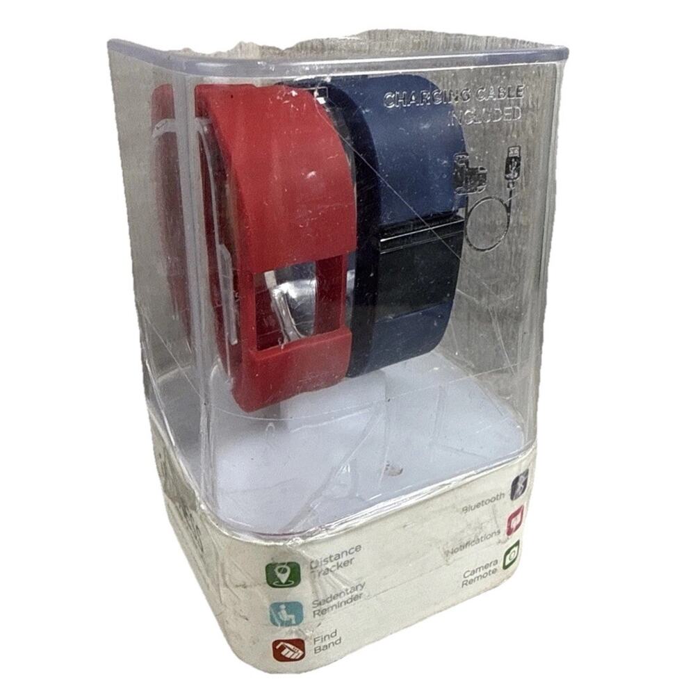 iFitness Health And Activity Tracker Two Bands Red Blue Open Box